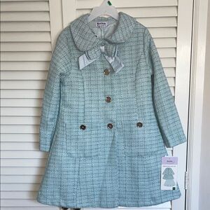 Blueberi Boulevard Kids Coat and Dress Set - Soft Blue